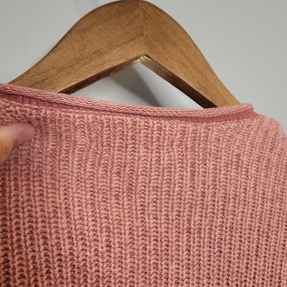 Pink Confetti Cardigan‎ Sweater Open Front Duster Oversized Pockets M Merium - Picture 5 of 13